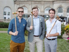 From left, Nathan Plumb, Chris Killingsworth and Dave Hennessey at the ImMACulate garden party