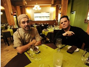 From left, co-owners chef Lino Oliviera and Chris Mena are hosting a seafood festival at Sabor restaurant until the middle of September, featuring sustainable seafood from Ocean Odyssey Inland.