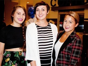 From left, Sandy Joe Karpetz, Janis Galloway and Lyndsey Forest at Western Canada Fashion Week on Sept. 24