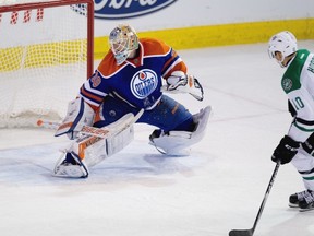 Former Edmonton Oilers captain Shawn Horcoff burned his former team for a goal in regulation time, then this game-decider in the shootout as he beat Ben Scrivens in the eighth round to give Dallas Stars a 6-5 win.