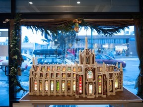 Duchess co-owner Garner Beggs creates a gingerbread house for the bake shop every year.