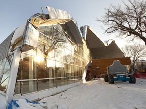 Checking out crews putting the final touches on the Jasper Place Library.