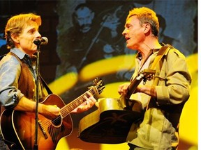 Harley Symington, left, and Mark Sterling in the Mayfield Dinner Theatre production of Folkswaggin’