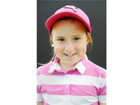 Jayla Kucy of Camrose won the girls’ seven-to-nine category in the Drive, Chip and Putt Championship at the Promontory Nicklaus Golf Course in Park City, Utah, on Sept. 6, 2014.