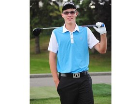 Junior golfer A.J. Armstrong practises at the Royal Mayfair Golf Club on Sept. 2, 2014.