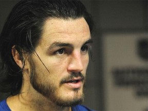 Kevin Westgarth of the Edmonton Oilers on the first day of training camp at Rexall Place on Friday