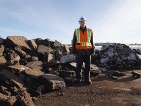 Mark Hall, executive director, Blatchford Redevelopment, talks about the construction process as the demolition of the runways gets underway on Wednesday, Dec. 3, 2014.