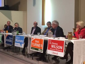 About 350 people packed the Riverbend United Church for the standing-room only forum hosted by the non-partisan Whitemud Citizens for Public Health.