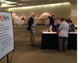 Voters trickling in to cast ballots at the Northlands polling station for the PC leadership vote on Sept. 6, 2014.