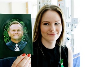 Mandy Giesinger holds a photo of her father, Steve Giesinger, an organ donor who passed away at the age of 50. Edmonton surgeons have broken Alberta’s transplant record, performing more transplants in a 10-day period than they normally do in a month. The transplant services team at the University of Alberta Hospital performed 32 organ transplants between July 18 and 27.
