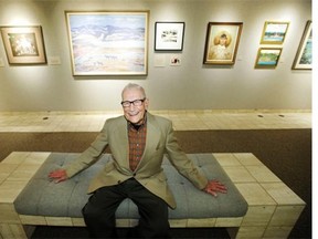 Retired orthodontist Dr. Rowland Haryett and his wife Muriel, not shown, donated more than 200 paintings to the University Hospital Foundation on Tuesday, Sept. 16, 2014. Some of the paintings are on display at the McMullen Art Gallery in the University of Alberta Hospital.