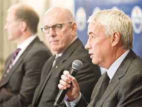 Bob Nicholson speaks at a press conference on June 13, 2014, after being introduced as the vice-chairman of the Oilers Entertainment Group.