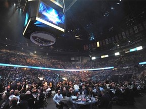 A packed house at the Edmonton Oilers 1984 Stanley Cup Reunion event at Rexall Place in Edmonton, October 10, 2014.