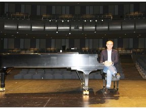 Pianist Milton Schlosser at the Steinway in the Cargill Theatre at the Jeanne and Peter Lougheed Performing Arts Centre in Camrose. He will be performing Schumann’s Scenes from Childhood there on Sunday afternoon.