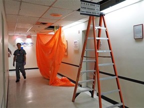 Renovations continue at Misericordia Hospital in February. In May 2013, a flood at the hospital caused extensive damage, forcing the displacement of dozens of patients.