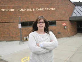 Roxanne Stillings, mayor of Consort, Alta., argues the provincial government’s decision to close the Consort hospital has hurt the morale of the town, and discourages people from moving there.