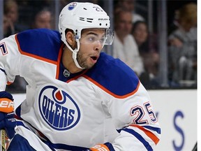 Edmonton Oilers defenceman darnell Nurse in NHL action against the Los Angeles kings on Oct. 14, 2014.