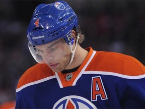 Edmonton Oilers forward Taylor Hall during NHL action at Rexall Place on Oct. 27, 2014.
