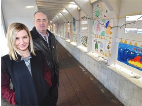 This is some of the artwork ProCura has used to decorate the inside of the hoarding at its Mayfair Village North site on Jasper Avenue and 109th Street on Dec. 11, 2014. Children from the Boys and Girls Club and Big Brothers Big Sisters produced the artwork.