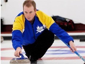 Two-time Canadian champion Dan Sherrard practises at the Crestwood Curling Club on Nov. 15, 2012, before making his first appearance in what was then called The Dominion Canadian club curling championship.