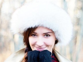 Vintage fur hats are a warm option for the winter months as worn by Tory Culen.