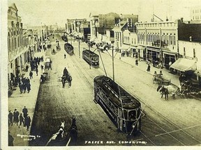 When horse-drawn wagons and buggies shared Edmonton roads with street cars  in the early 1900s it wasn’t without incident. In 1908 an entire team of horses pulling a buggy died after being startled by a streetcar on Jasper Avenue at 17th Street (now 117th Street).