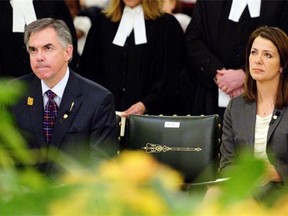 Premier Jim Prentice and Wildrose Leader Danielle Smith.