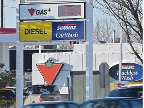 With the price of world oil dropping, gas prices broke the 90-cent barrier in Edmonton. This gas station on Kingsway Avenue was selling regular unleaded for 87.9 cents per litre on Saturday, Nov. 29, 2014.