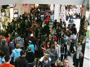 A busy shopping day at West Edmonton Mall.