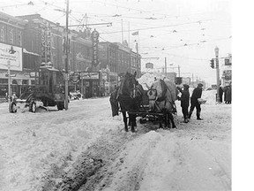 Bags of coal and wood were delivered to help warm Edmontonians who shivered in the cold New Year’s Day 1928 after the main gas line into the city broke.