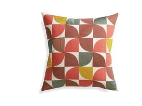 Crate and Barrel sells this Linet accent pillow featuring Marsala, the wine-influenced, red-kissed colour chosen for 2015 by Pantone.