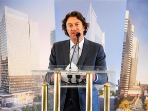 Daryl Katz, chairman of the Katz Group of Companies, speaks at the groundbreaking for the new City of Edmonton office tower on June 19, 2014.