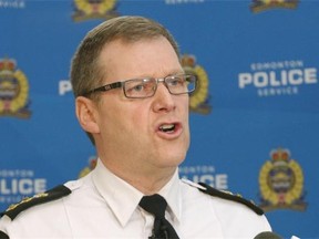 Edmonton Police Service Deputy Chief Brian Simpson speaks to the media abouth radicalization at police headquarters on January 15, 2015.