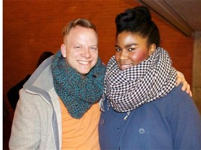 From left, Casey Edmunds and Ashanti Karimah Marshall at Rapid Fire Theatre’s Chimprov show on Jan. 10