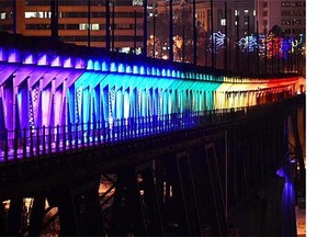 The High Level Bridge was lit up with rainbow colours late last year.