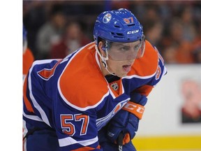 EDMONTON, AB - OCTOBER 27: David Perron #57 of the Edmonton Oilers in action against the Montreal Canadiens during an NHL game at Rexall Place on October 27, 2014 in Edmonton, Alberta, Canada. (Photo by Derek Leung/Getty Images)