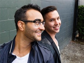 Music producers Vinay Vyas, left, and Justin Davey in Vancouver