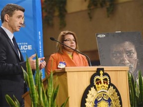 Staff Sgt. Sean Armstrong, of the EPS Domestic Offender Crimes Section, and Debbie Clark, Executive Director of the Today Family Violence Help Centre speak about domestic violence in the wake of a mass murder in Edmonton last week.