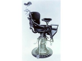 A chair similar to this 1888 model that could be pumped up and down and moved back and forth was a novelty for the patients of Edmonton’s first dentist.