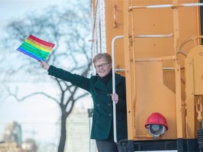 Colleen Sutherland is co-chair of the Pride Festival, which is moving its and party to Old Strathcona from downtown this year. The parade will end at the end of Steel Park.