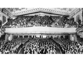 An Edmonton audience takes in a show at the 1,600-seat Pantages Theatre in 1921.