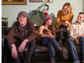 From left, Braden Gates, Cayley Thomas, Steph Blais and Paul Cournoyer were selected by the Alberta Music industry Association to go to Iceland next week to participate in a cultural exchange of music. They pose for a photo in Edmonton.