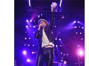 Gord Downie of the Tragically Hip was a hammy but enjoyable frontman in a concert at Rexall Place in Edmonton, Feb. 12, 2015.