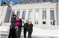 Hollis Johnson and Lee Carter, left, embrace outside the Supreme Court of Canada after winning a historic ruling on Feb. 6, 2015 that struck down the ban doctor-assisted death.