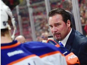 Interim head coach Todd Nelson of the Edmonton Oilers looks on from the bench in the third period during an NHL game against the Washington Capitals at Verizon Center on Jan. 20, 2015, in Washington.