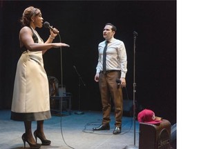 From left, Divine Brown and Raoul Bhaneja in Life, Death and the Blues, a Theatre Passe Muraille/Hope and Hell Theatre Co. production at the Citadel Club