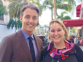 Ben Mulroney and Sherwood Park bakery owner Kathy Leskow at a pre-Oscar party on Saturday
