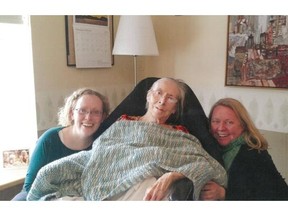 Former Edmonton alderwoman Una MacLean Evans died Tuesday at the age of 88. She served on Edmonton City Council from 1966 to 1974. She’s pictured here with her two daughters, Sarah, left, and Margaret.