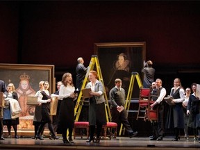 Pacific Opera Victoria chorus in Maria Stuarda. Edmonton Opera will use their sets and costumes for its own production next year.