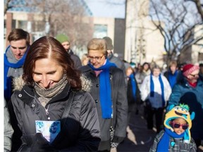 Residents brave the cold and take part in Edmonton’s Winter Walk Day on February 4, 2015.